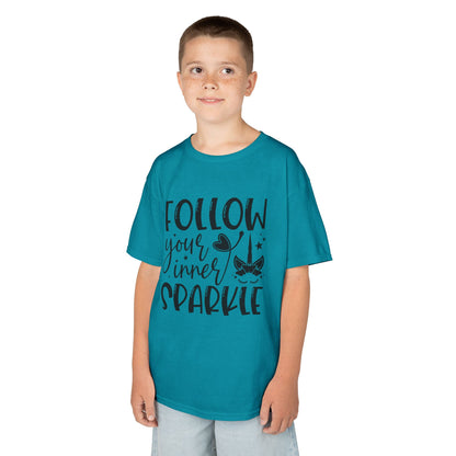 Kids Heavy Cotton™ Tee - Follow Your Inner Sparkle T-Shirt for Creative Kids
