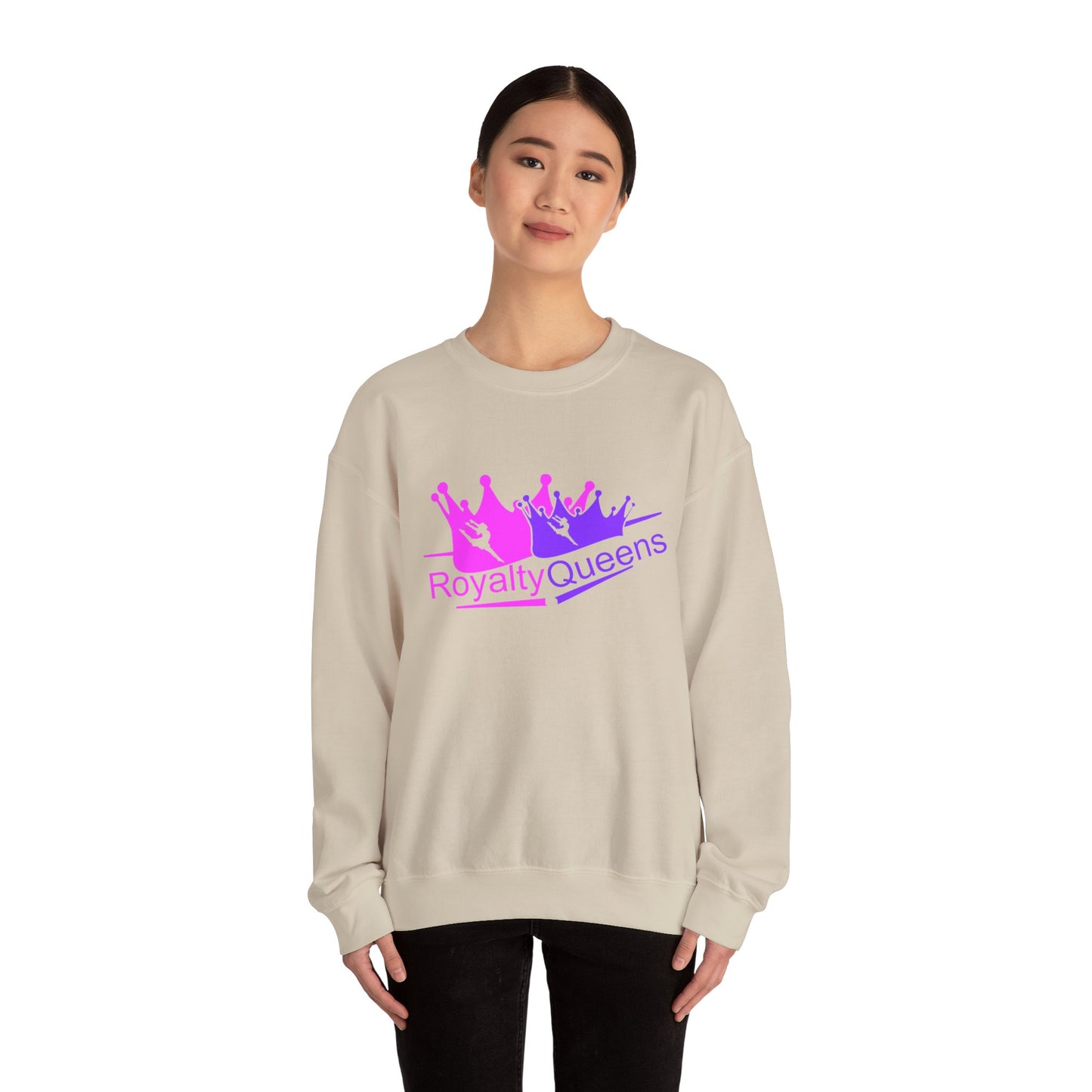 Royalty Queens Crewneck Sweatshirt — Pink & Purple Crown Graphic