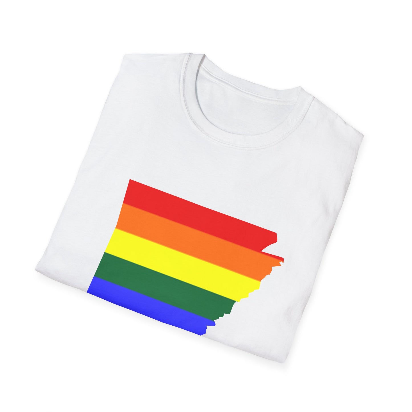 Pride Arkansas T-Shirt, Unisex Rainbow Tee, LGBTQ+ Apparel, Softstyle T-Shirt, Equality Shirt, Gift for Pride Month