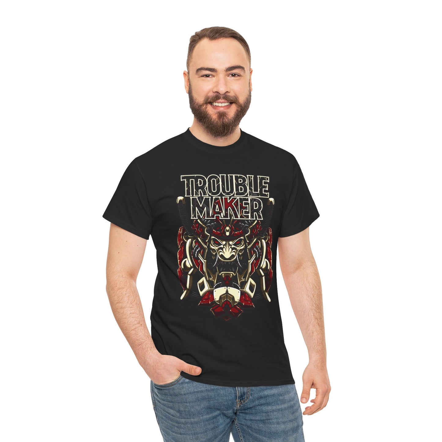 Trouble Maker Graphic Tee - Unisex Heavy Cotton Shirt for Rebels and Mischiefs