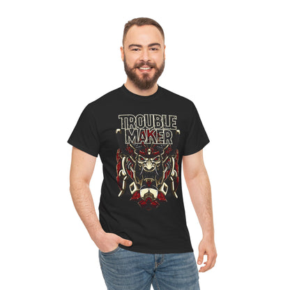 Trouble Maker Graphic Tee - Unisex Heavy Cotton Shirt for Rebels and Mischiefs