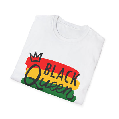 Black Queen Unisex Softstyle T-Shirt | Empowerment, Cultural Pride, Casual Wear, Gift for Her, Black History Month