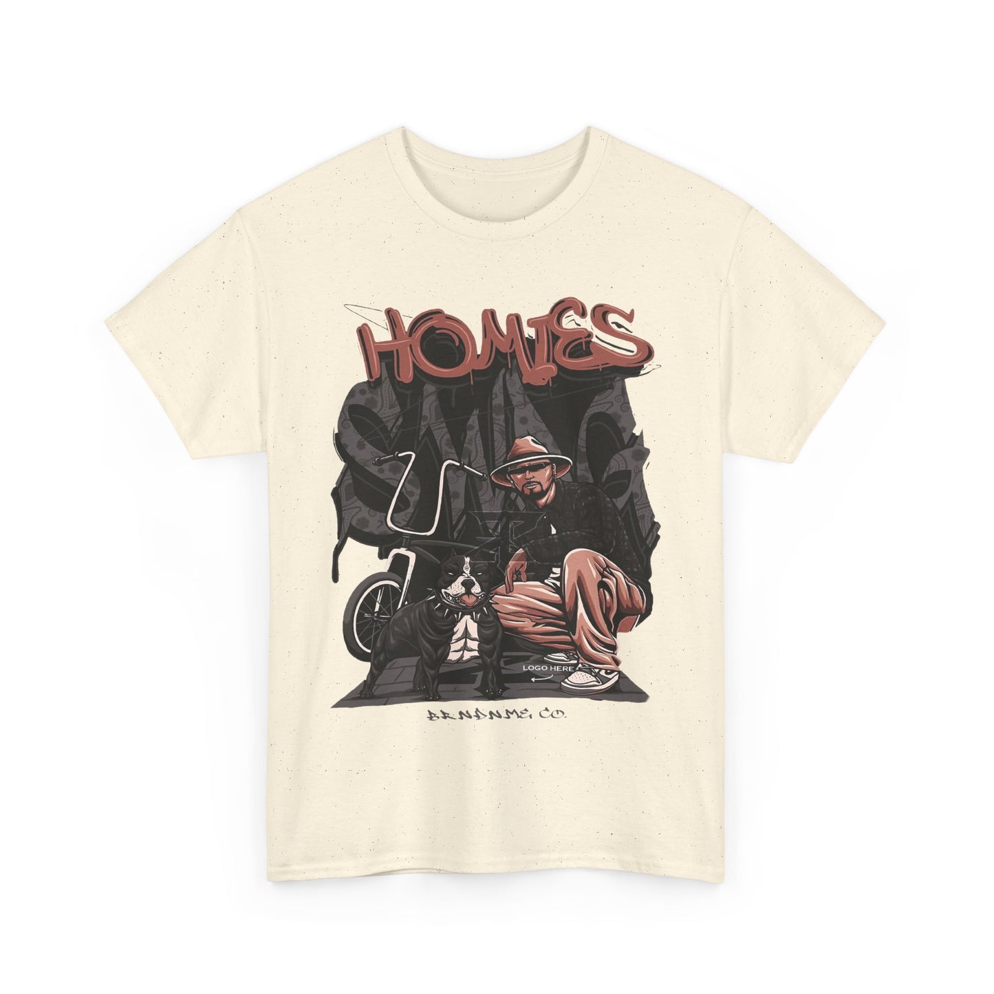 Graphic Unisex Heavy Cotton Tee - 'Homies' Casual Style
