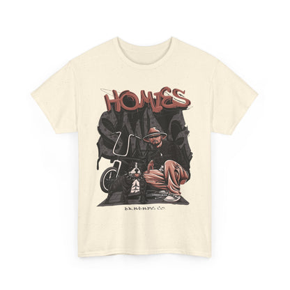 Graphic Unisex Heavy Cotton Tee - 'Homies' Casual Style