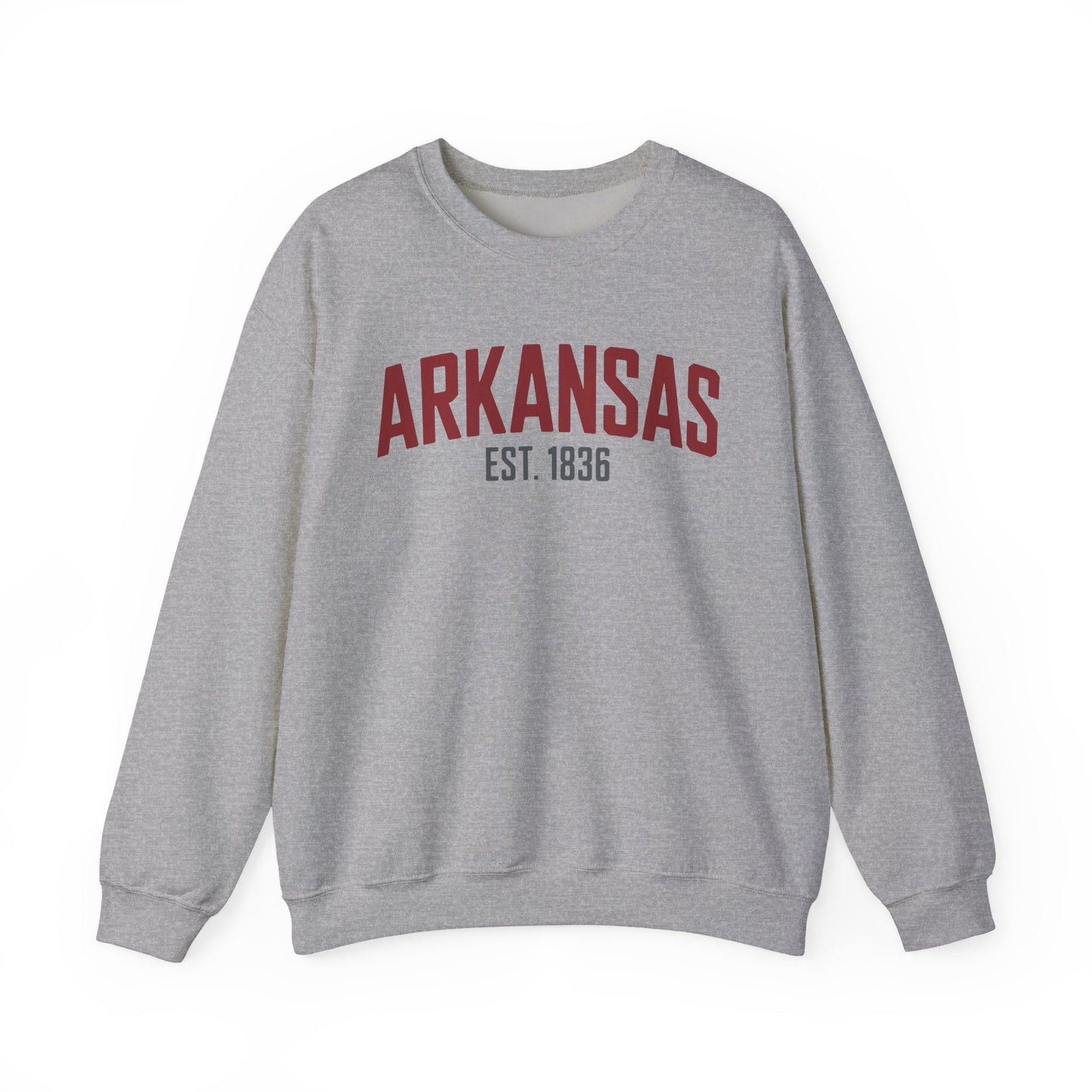 Arkansas Crewneck Sweatshirt – "Arkansas Est. 1836" Classic State Pullover