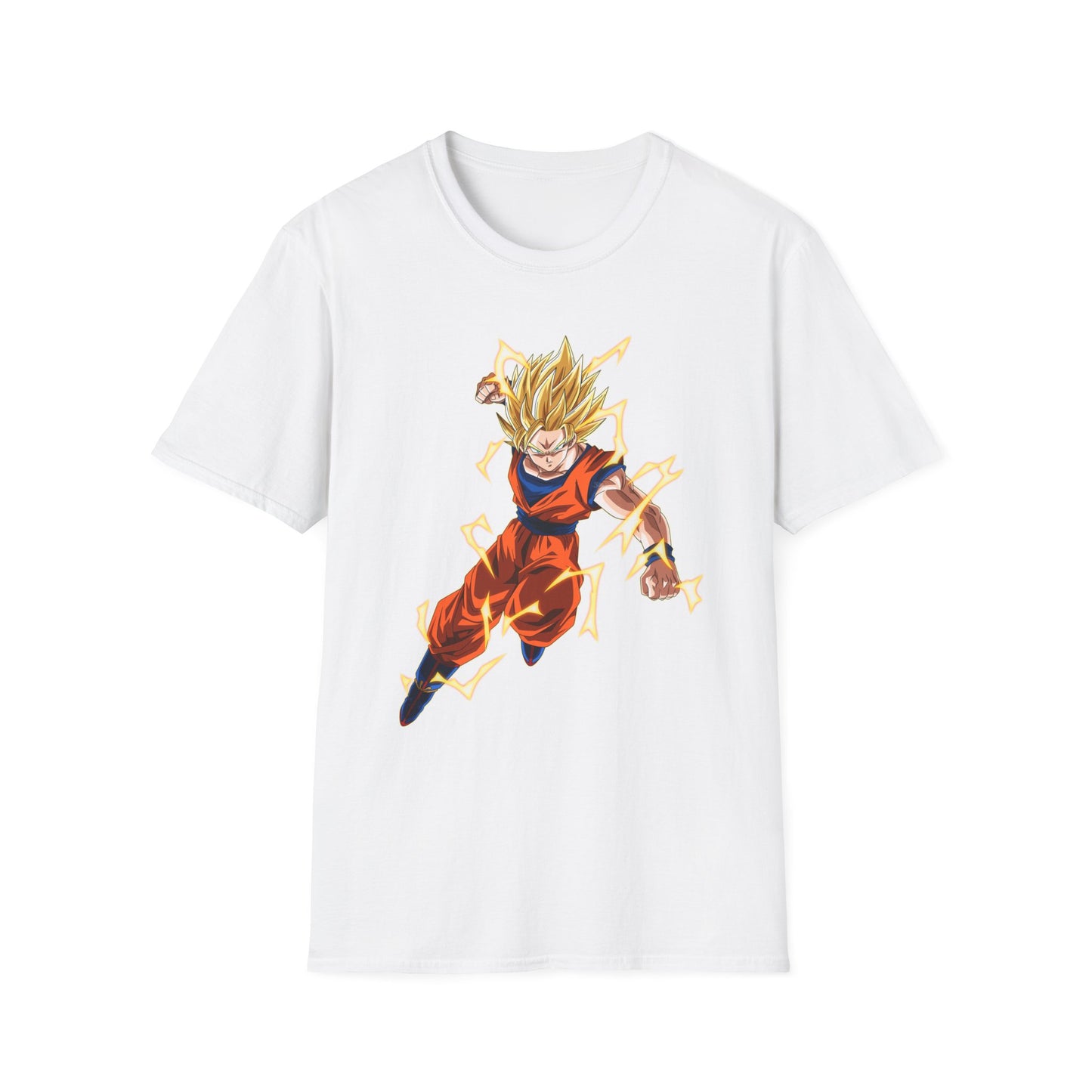 Super Saiyan Goku Unisex Softstyle T-Shirt, Anime Shirt, Dragon Ball Z Tee, Gift for Fans, Streetwear Apparel