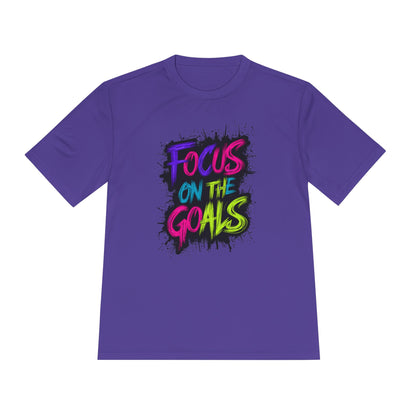Colorful Motivational Fitness Tee for Active Lifestyle, Gym Shirt, Workout Shirt, Gift for Athletes, Focus on the Goals