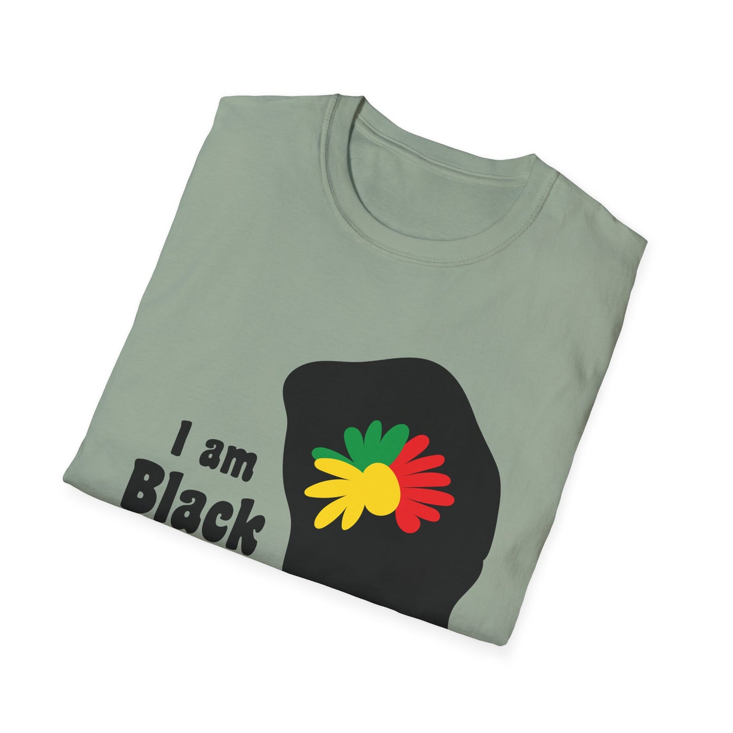 I Am Black History Unisex Softstyle T-Shirt | Black History Month Gift, Empowerment Shirt, Cultural Pride Tee, Education Awareness