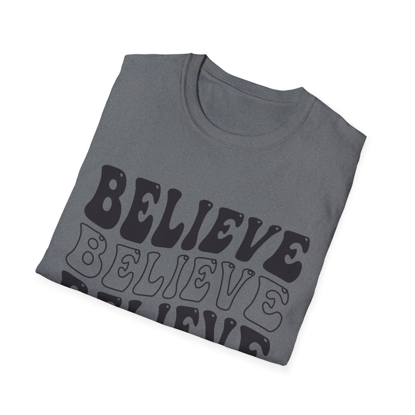 Believe Graphic Tee - Unisex Softstyle T-Shirt, Inspirational Shirt, Motivational Gift, Casual Wear, Everyday Style