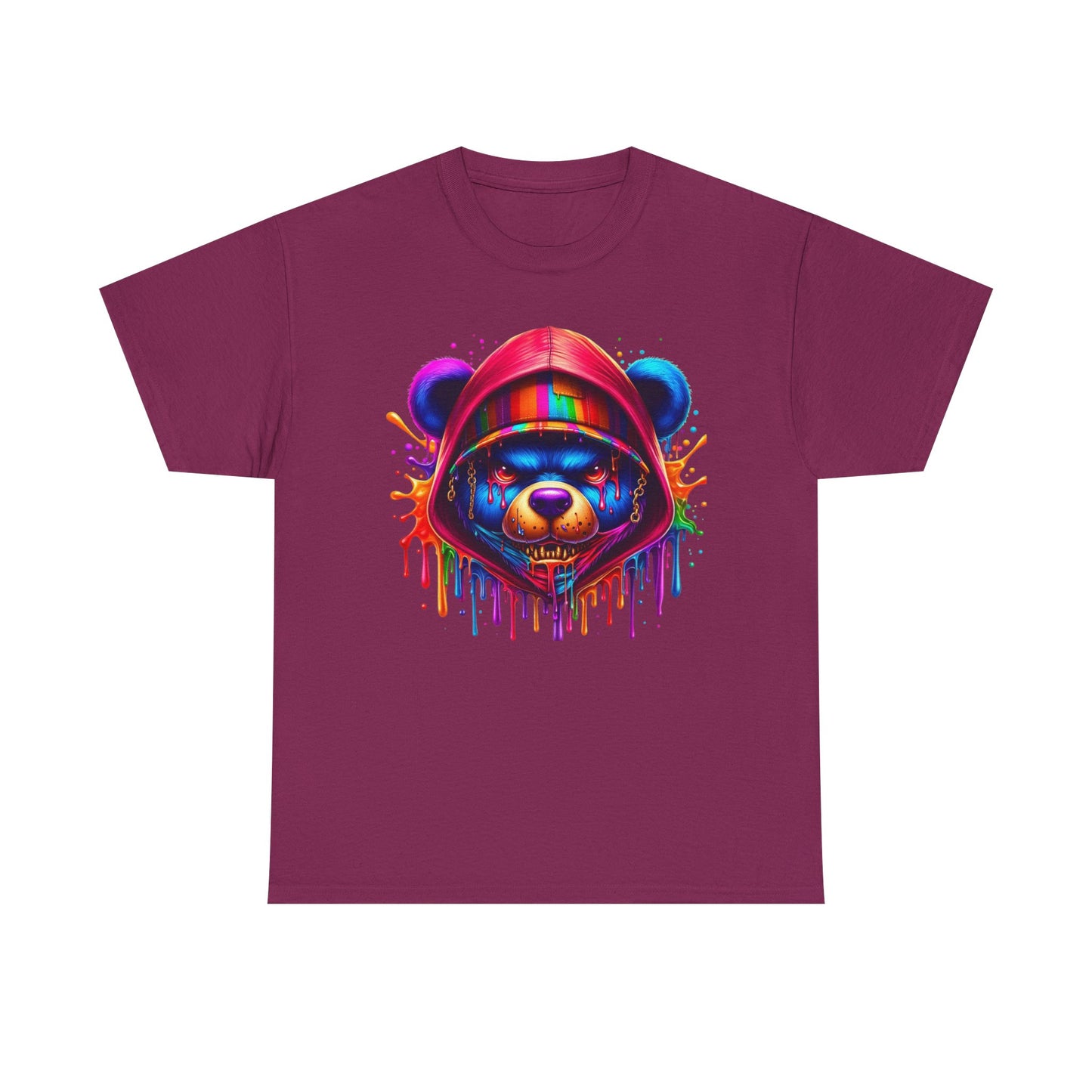 Colorful Graffiti Bear Unisex Heavy Cotton Tee