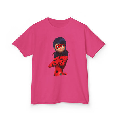 Cool Ladybug Superhero Kids Heavy Cotton Tee | Fun and Playful Design for Young Heroes