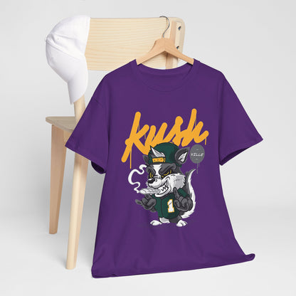Street Style Unisex Heavy Cotton Tee - 'Kush Ville' Graphic Design