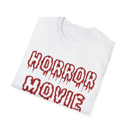 Unisex Horror Movie Addict T-Shirt – Perfect for Halloween, Movie Nights, Gifts for Cinephiles, Casual Wear, Comfortable Style