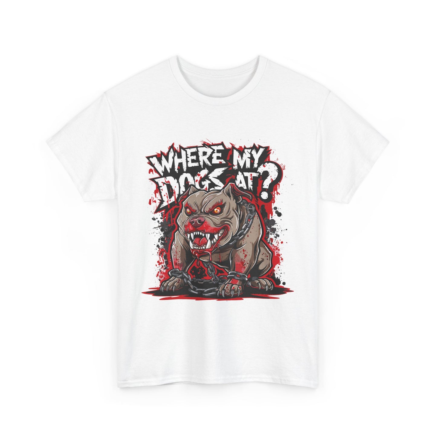 Unisex Graphic Tee - "Where My Dogs At?" Horror Style, Perfect for Halloween, Dog Lovers, Casual Wear