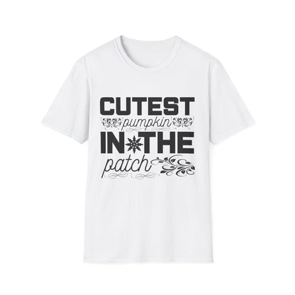 Cutest Pumpkin in the Patch Unisex Softstyle T-Shirt, Fall Fashion Tee, Halloween Shirt, Thanksgiving Outfit, Seasonal Gift
