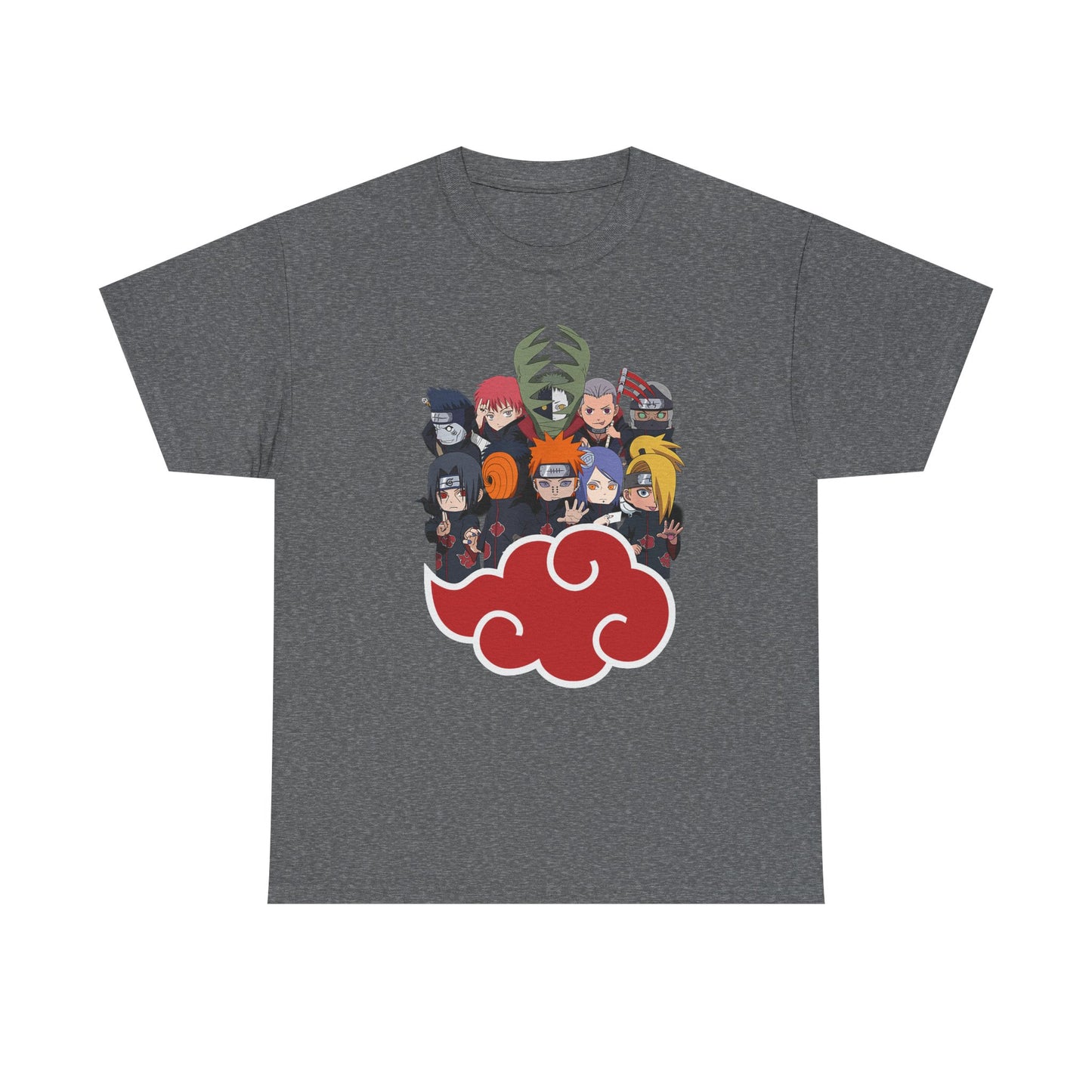 Anime-Inspired Unisex Heavy Cotton Tee - Naruto Characters Design