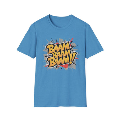 Bam Bam Bam Unisex Softstyle T-Shirt | Fun Graphic Tee for Casual Wear, Gift for Friends, Comic Fans, Birthday, Everyday Style