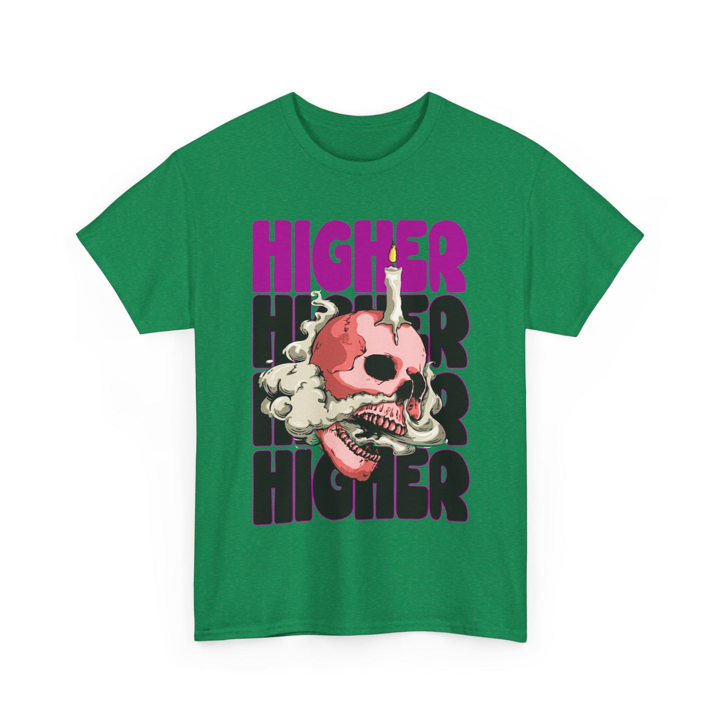 Skull Graphic Tee - "Higher" Unisex Heavy Cotton T-Shirt