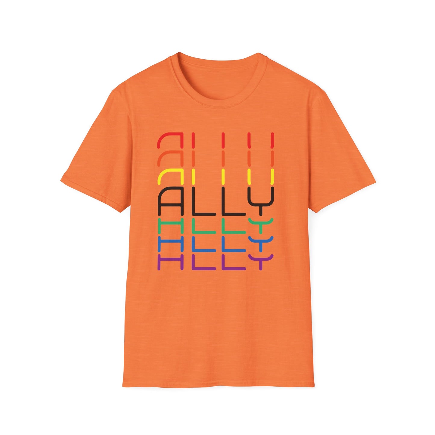 Pride Ally Unisex T-Shirt | Softstyle Tee for LGBTQ+ Support | Perfect for Pride Month, Festivals, or Everyday Wear
