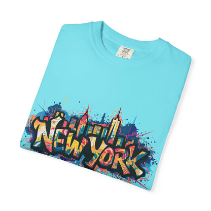 Colorful New York Graffiti T-Shirt, Streetwear Tee, City Vibe Shirt, Travel Souvenir Gift, Urban Fashion, Summer Outfit