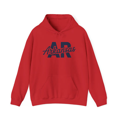 Arkansas AR Script Hoodie — Retro State Pride Pullover