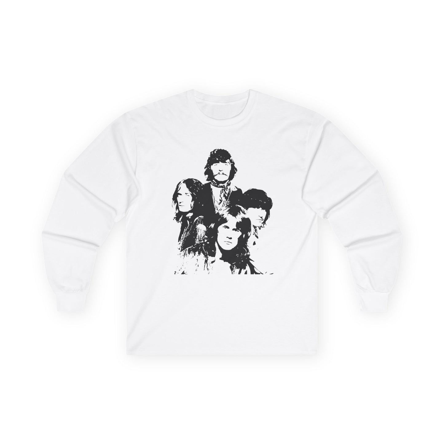 Band Portrait Long Sleeve Tee — Vintage Rock Graphic Shirt