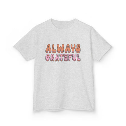 Kids Grateful Tee, Cute Kids Shirt, Positive Vibes T-Shirt, Gratitude Apparel, Gifts for Kids, Everyday Wear, Birthday Gift