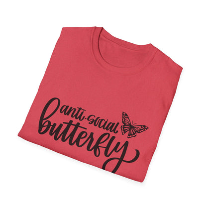 Anti-Social Butterfly Unisex Softstyle T-Shirt - Perfect for Introverts