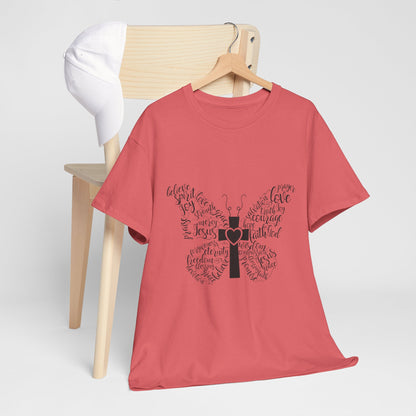 Inspirational Butterfly Unisex Heavy Cotton Tee - Love and Hope Design