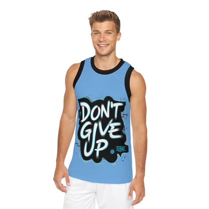 Inspiring Unisex Basketball Jersey - Don't Give Up, Sportswear, Athleisure, Gift for Sports Lovers, Motivational Apparel