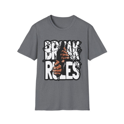 Break Rules Unisex Softstyle T-Shirt - Casual Streetwear Tee for Rebels