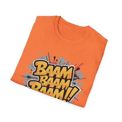 Bam Bam Bam Unisex Softstyle T-Shirt | Fun Graphic Tee for Casual Wear, Gift for Friends, Comic Fans, Birthday, Everyday Style