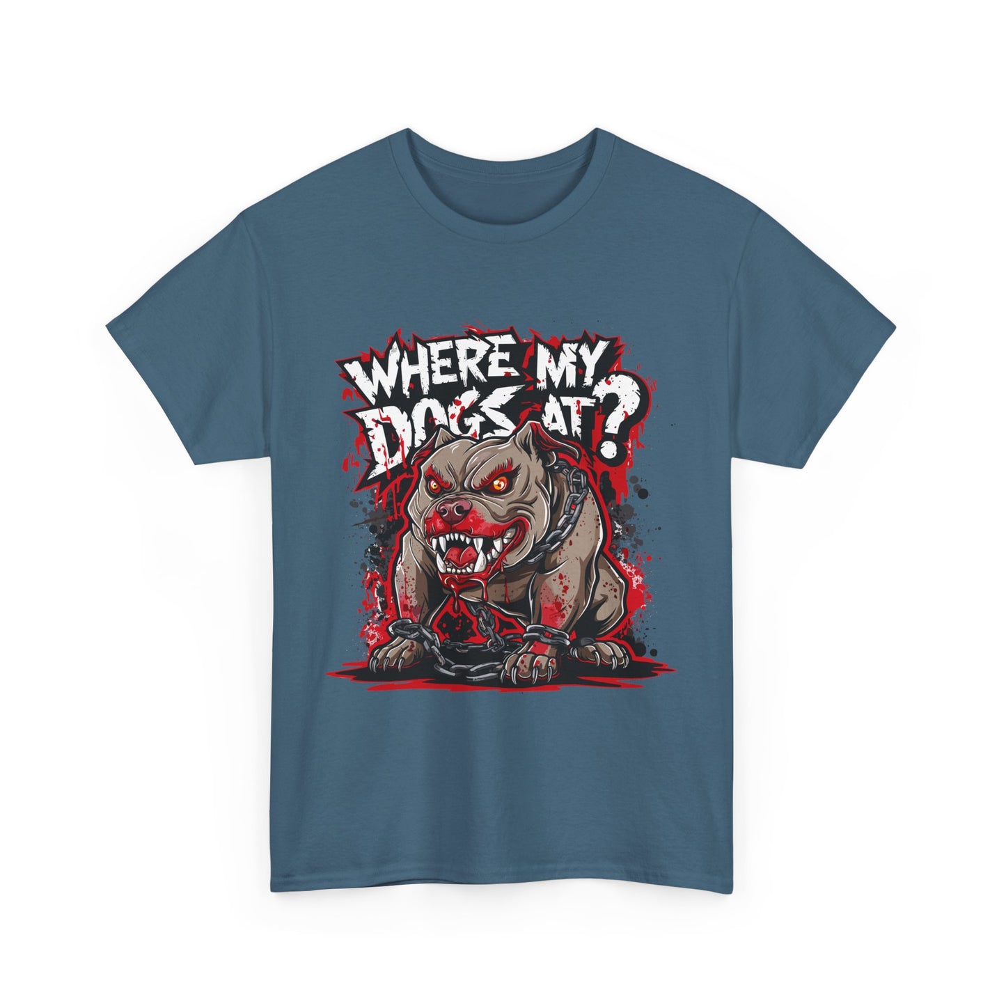 Unisex Graphic Tee - "Where My Dogs At?" Horror Style, Perfect for Halloween, Dog Lovers, Casual Wear