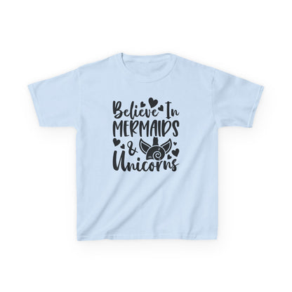 Kids Heavy Cotton™ Tee - Believe in Mermaids & Unicorns T-Shirt
