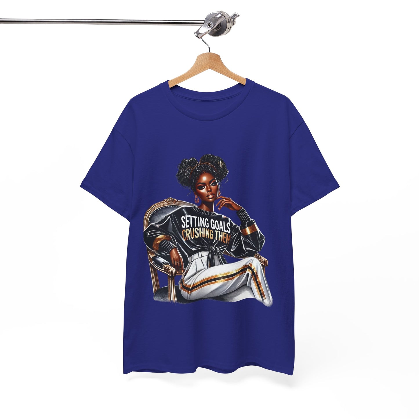 Motivational Tee - Setting Goals & Crushing Them - Unisex Heavy Cotton Shirt