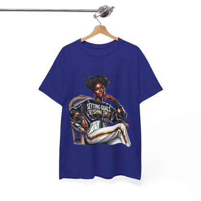 Motivational Tee - Setting Goals & Crushing Them - Unisex Heavy Cotton Shirt