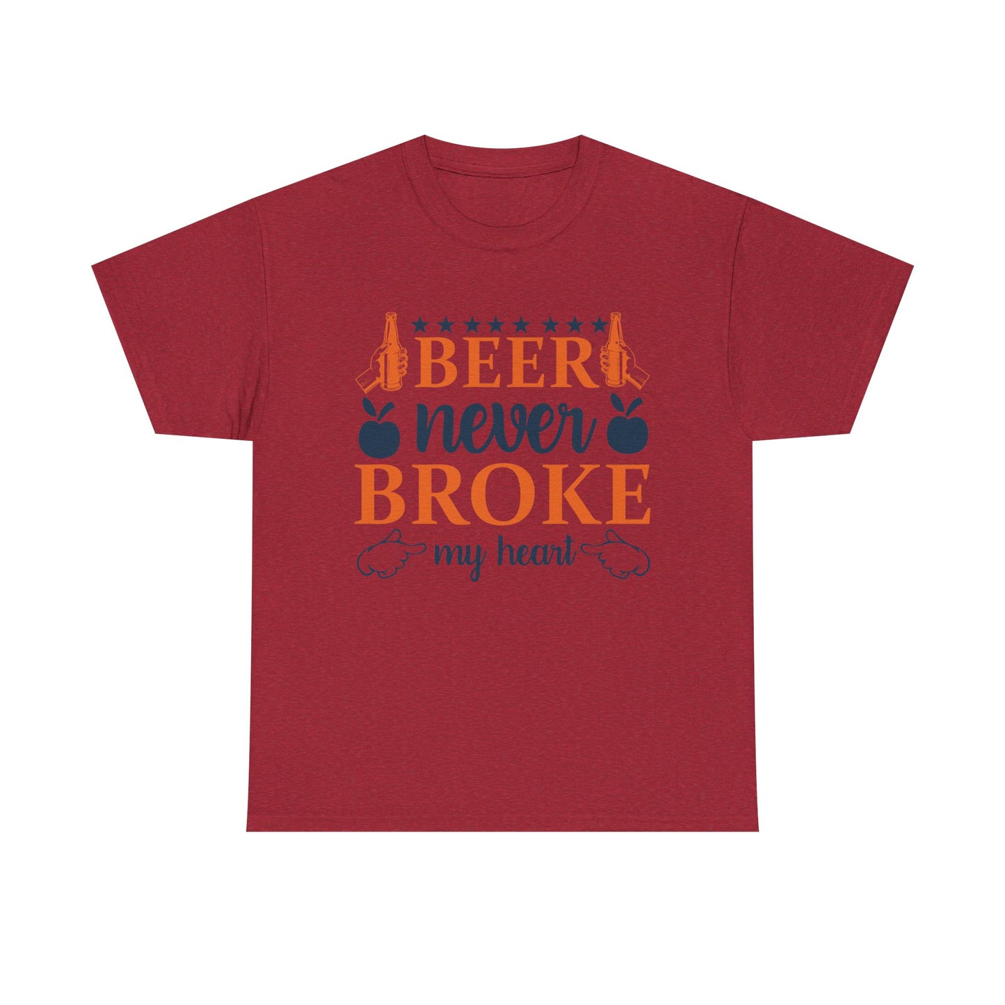 Beer Never Broke My Heart Tee, Funny Humor Shirt, Beer Lover Gift, Unisex Cotton T-Shirt, Party Apparel, Summer Fun