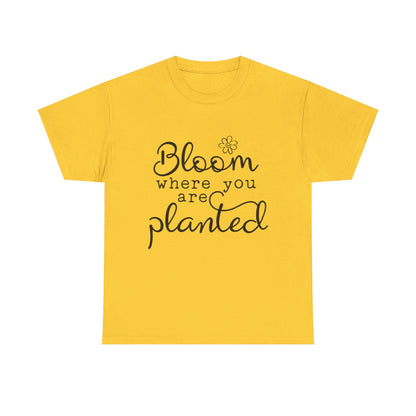 Inspirational Bloom Tee - Unisex Heavy Cotton T-Shirt for Growth Mindset