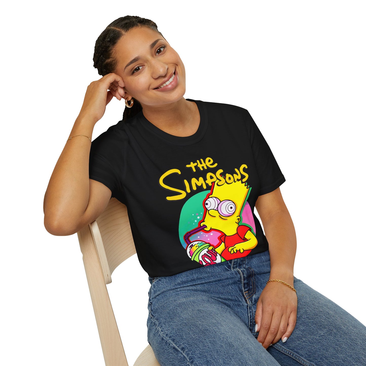 Funny Bart Simpson Unisex Softstyle T-Shirt - Retro Cartoon Tee