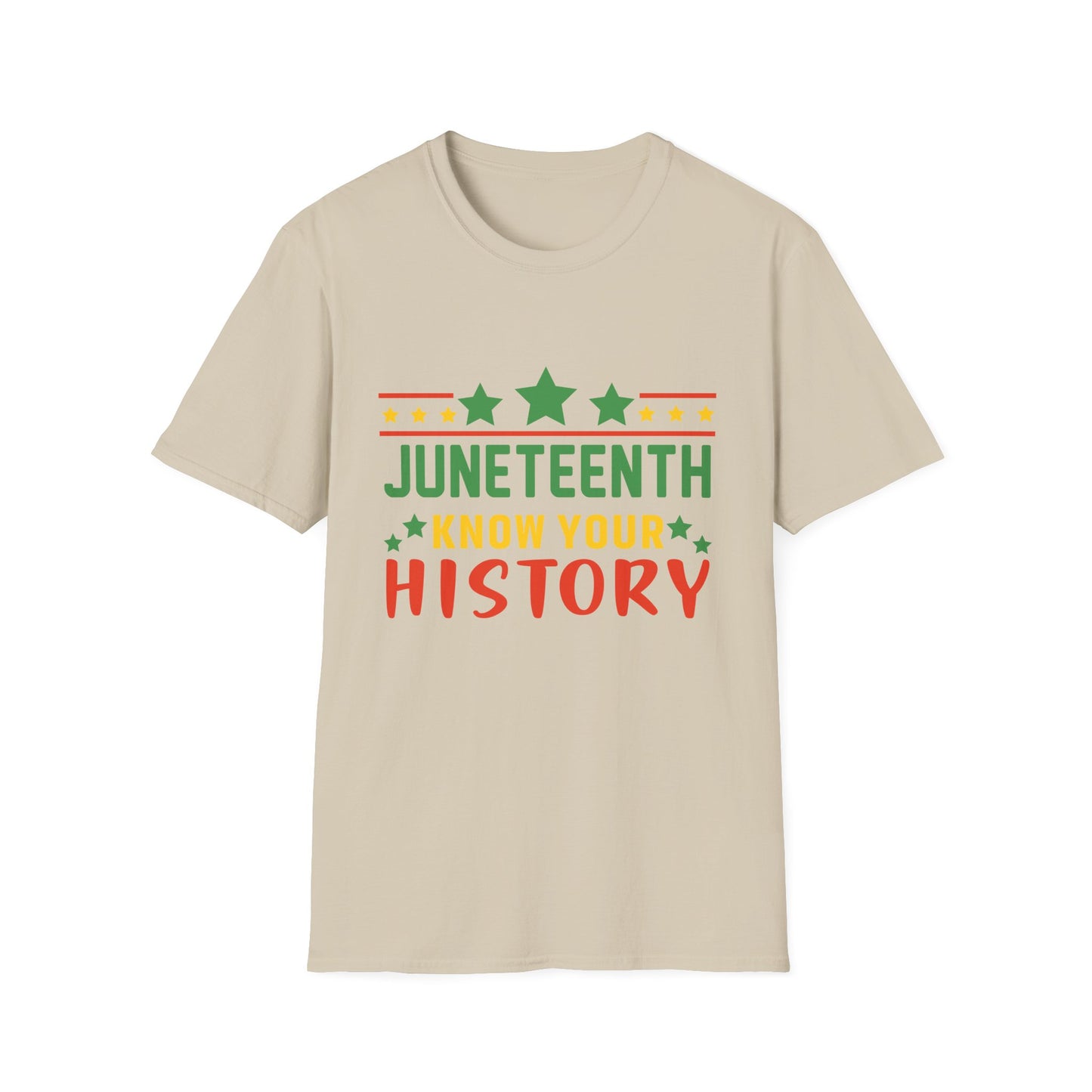 Juneteenth History T-Shirt, Unisex Softstyle Tee, Celebrate Freedom, Know Your History, Black History Month, Gift for Activists