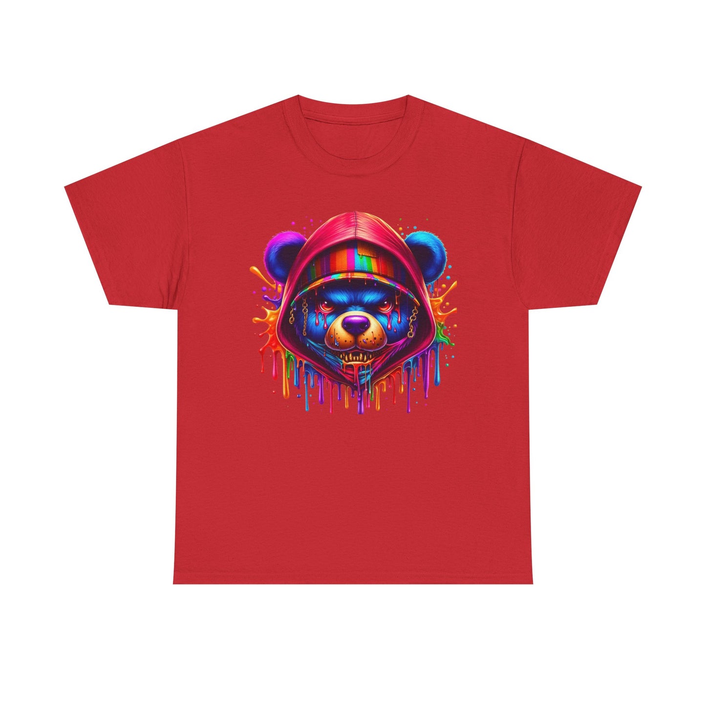 Colorful Graffiti Bear Unisex Heavy Cotton Tee