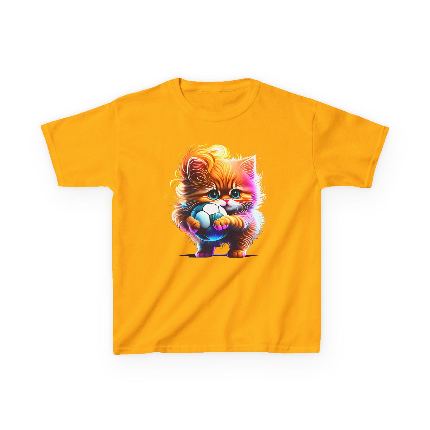 Colorful Kitten Kids Tee - Fun, Playful Cotton T-Shirt for Cat Lovers
