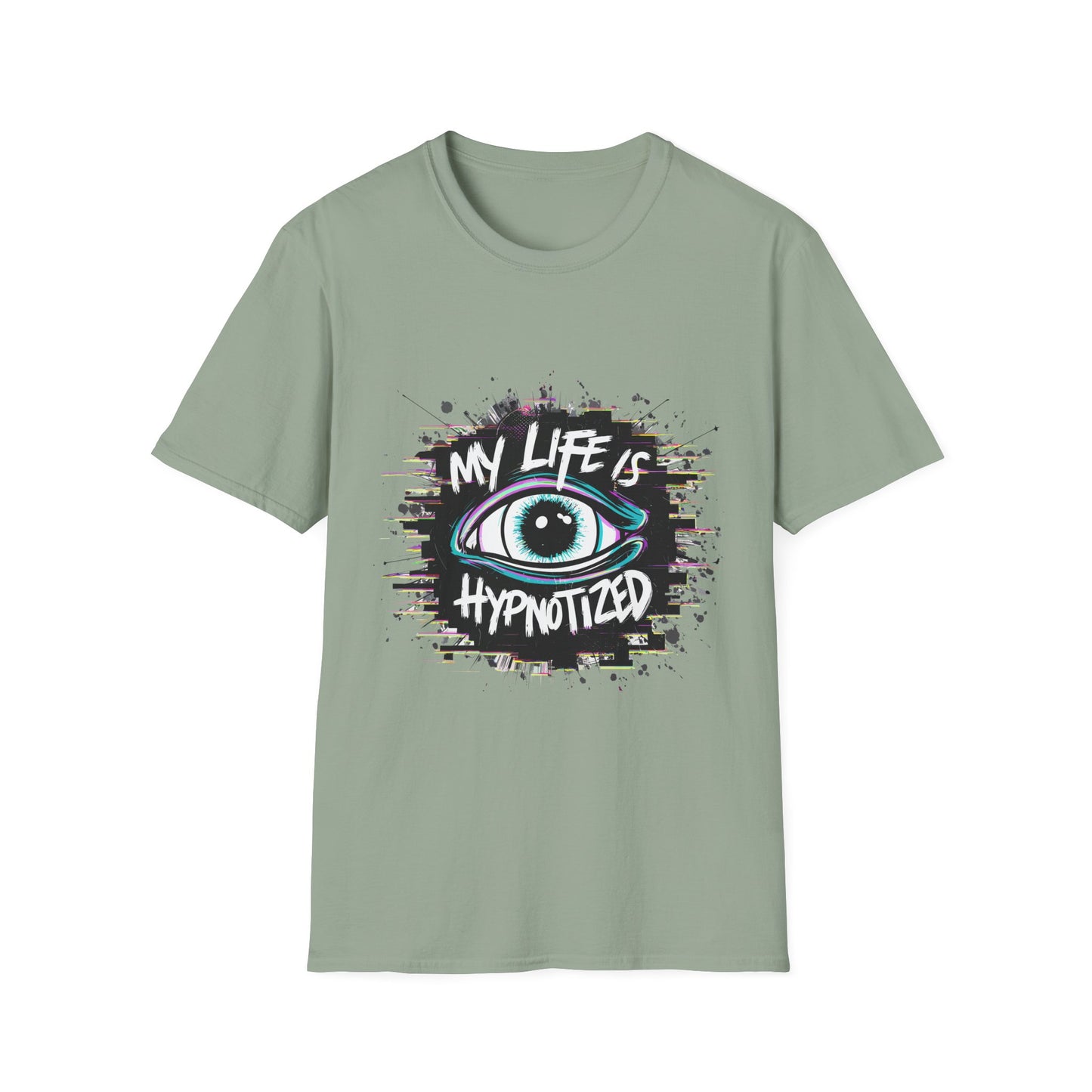 Unisex Hypnotized Eye T-Shirt, Softstyle Tee, Cool Graphic Shirt, Gift for Dreamers, Casual Wear, Trendy Fashion Tee