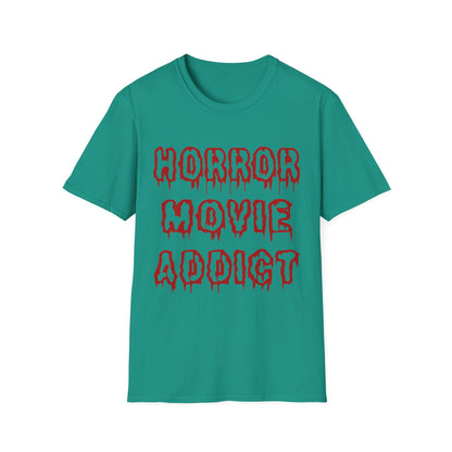 Unisex Horror Movie Addict T-Shirt – Perfect for Halloween, Movie Nights, Gifts for Cinephiles, Casual Wear, Comfortable Style