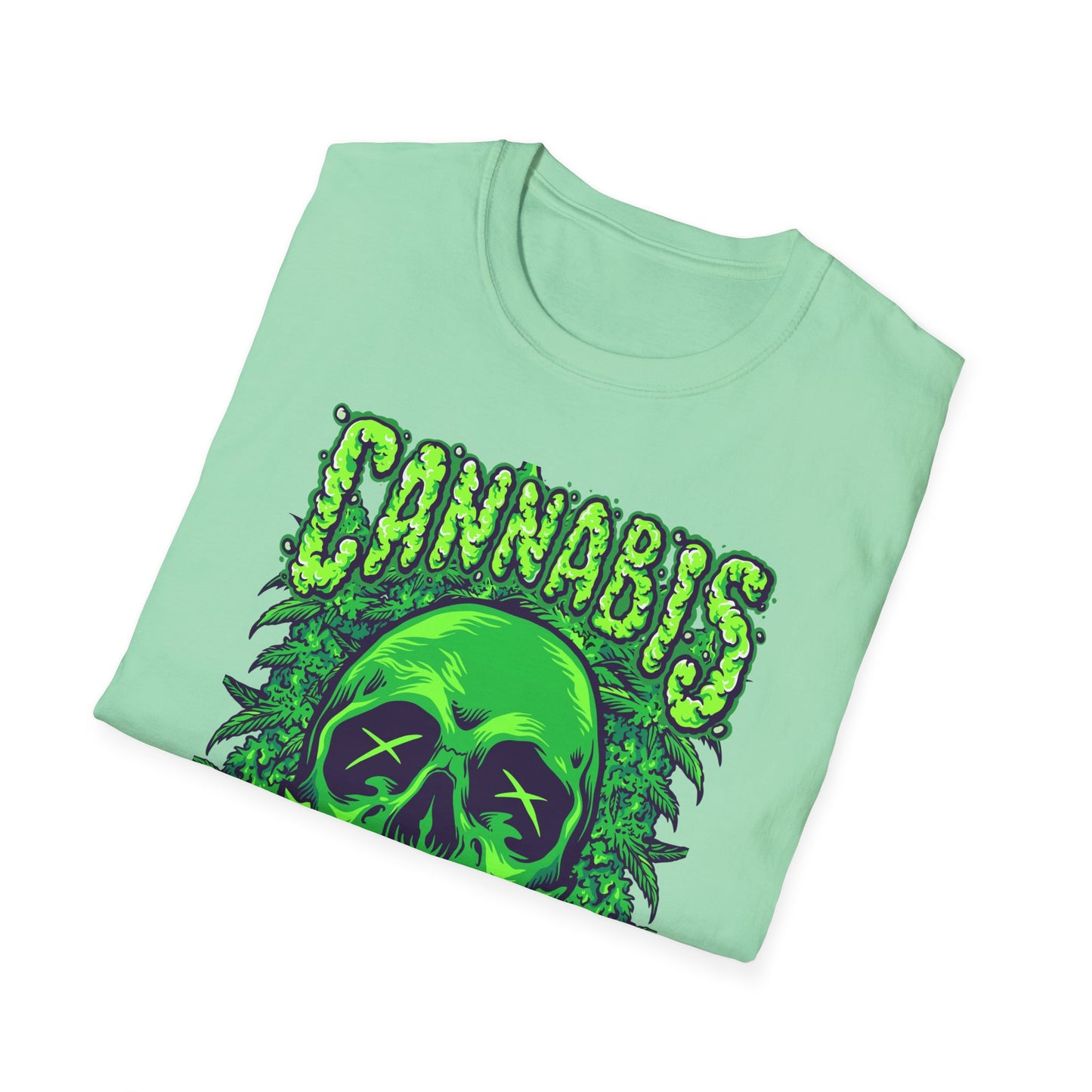 Green Skull Cannabis Unisex T-Shirt – Perfect for Stoner Culture and Everyday Wear