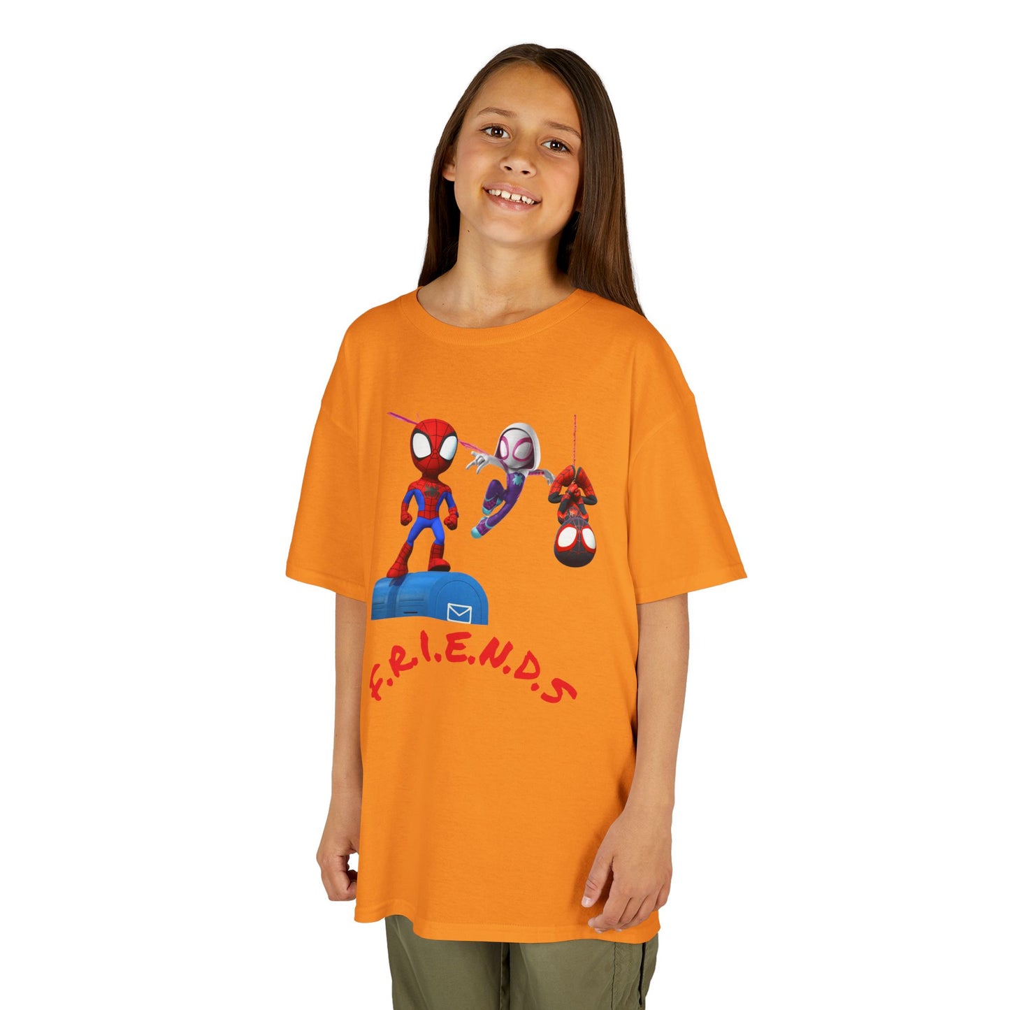 Kids' Friends Spider-Man Tee - Fun & Colorful Cotton T-Shirt for Young Superheroes