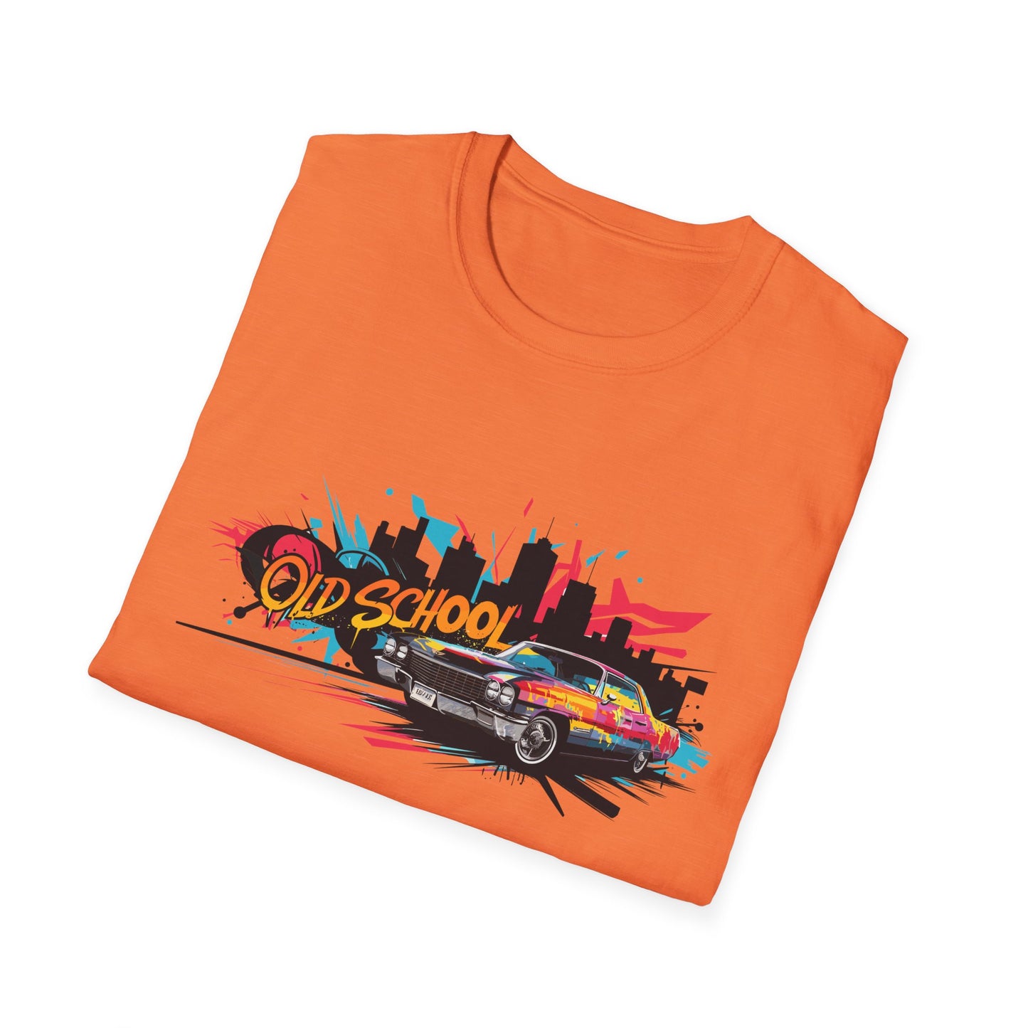 Retro Car Graphic Unisex Softstyle T-Shirt, Vintage Tee, Old School Shirt, Cool Graphic Tee, Gift for Car Lovers, Unisex T-Shirt