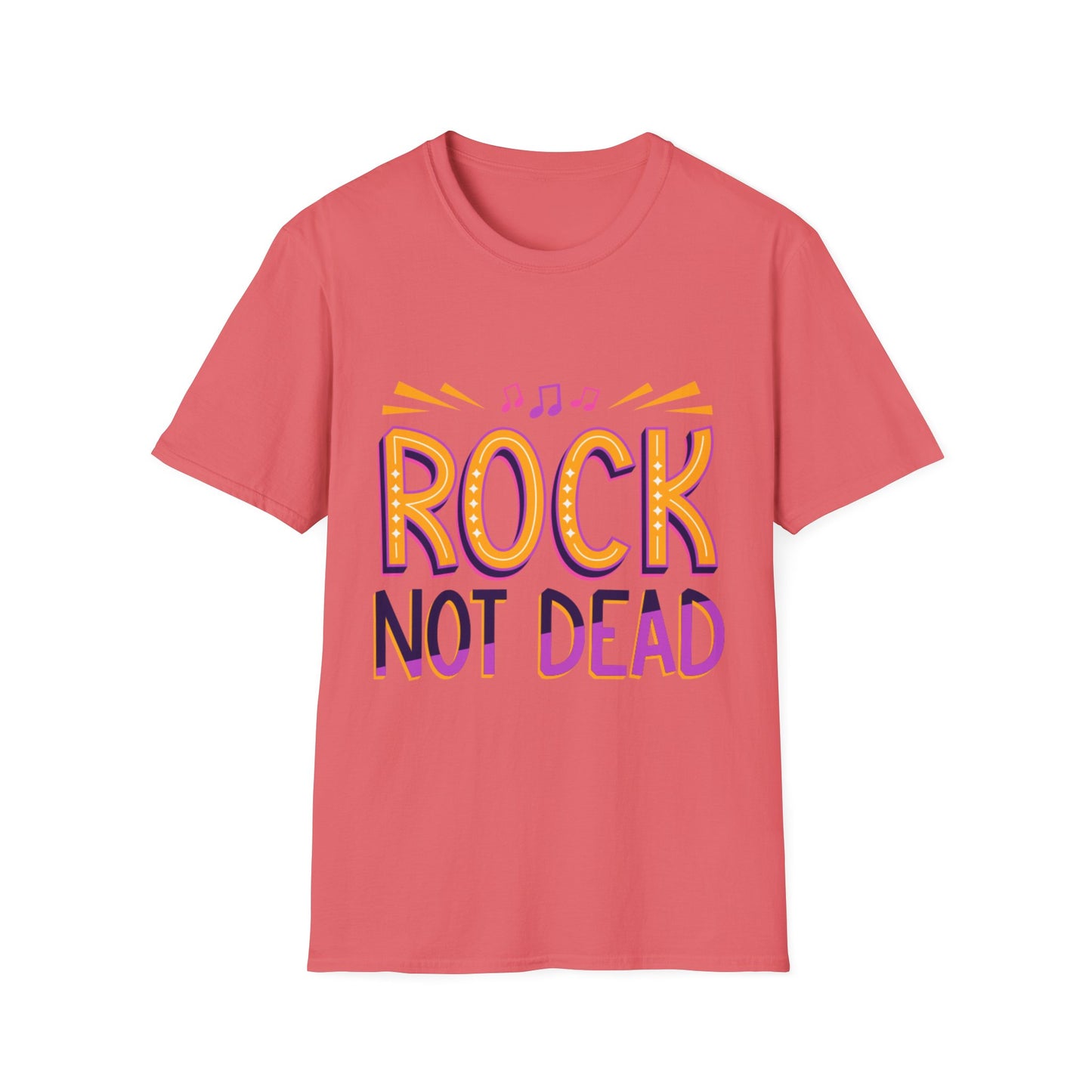 Rock Not Dead Unisex Softstyle T-Shirt | Music Lover Gift, Concert Apparel, Graphic Tee, Casual Wear, Festival Outfit