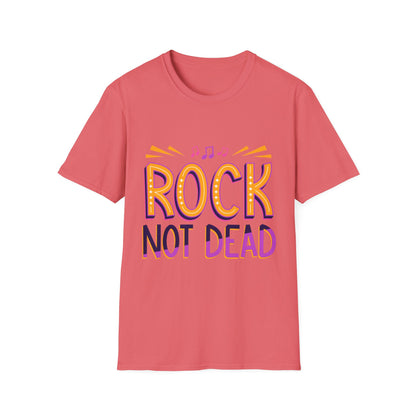 Rock Not Dead Unisex Softstyle T-Shirt | Music Lover Gift, Concert Apparel, Graphic Tee, Casual Wear, Festival Outfit