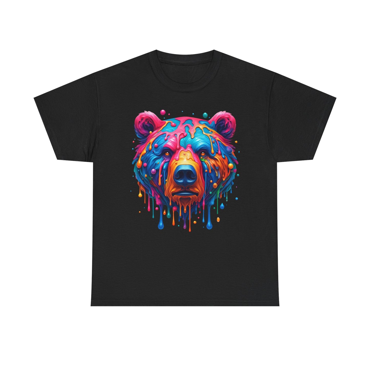 Colorful Bear Unisex Heavy Cotton Tee - Vibrant Art T-Shirt